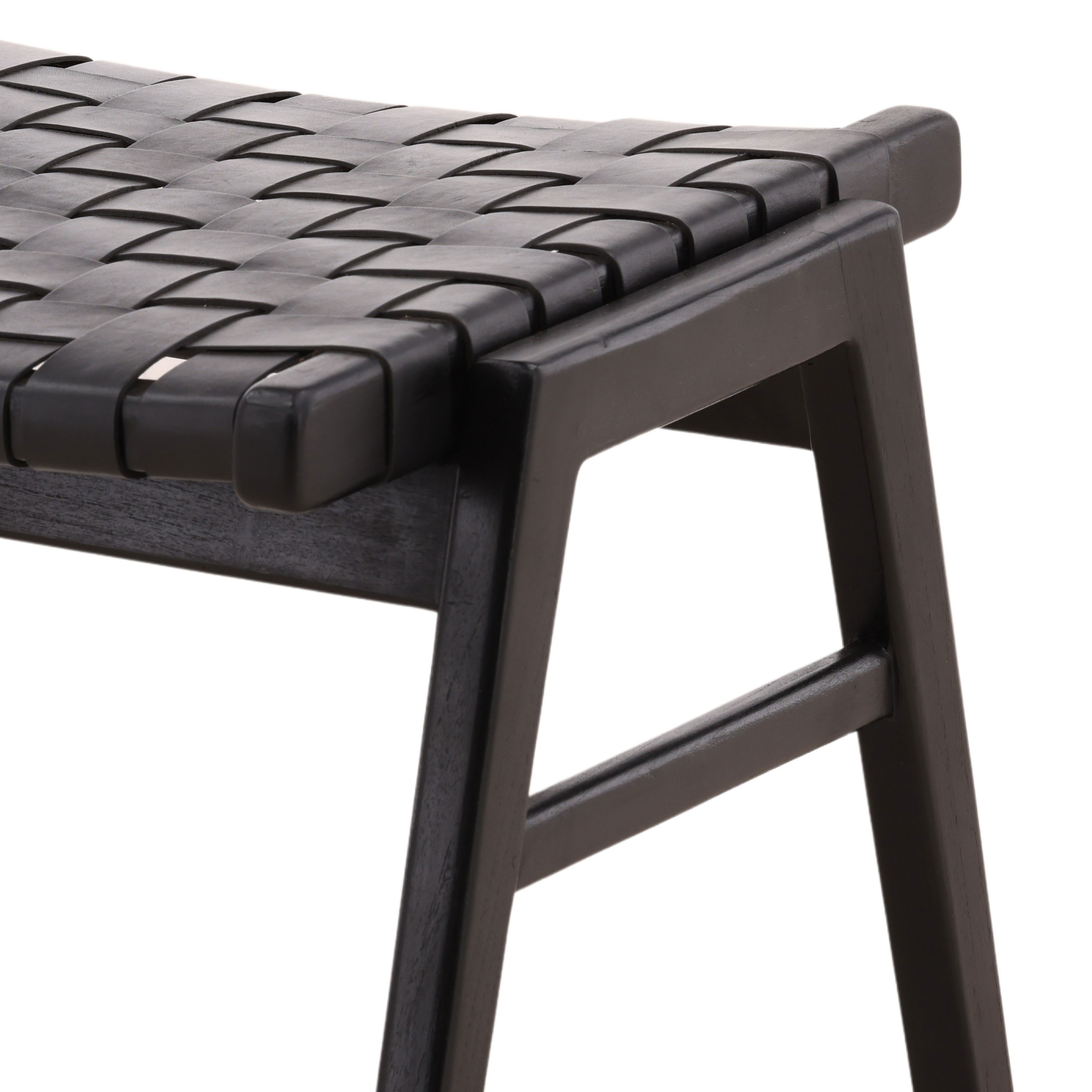 Luisa Ottoman Black, by Dovetail, 24.69" width x 17.71" height x 19.5" depth View 4