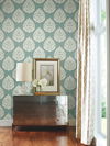 Teardrop Damask Teal Wallpaper thumbnail 3