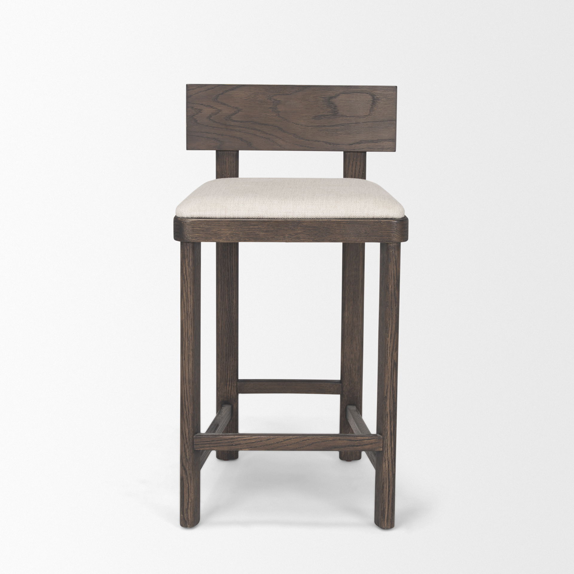 Soren Dark Brown Wood with Oatmeal Fabric Counter Stool large image 