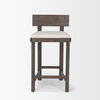 Soren Dark Brown Wood with Oatmeal Fabric Counter Stool thumbnail 2
