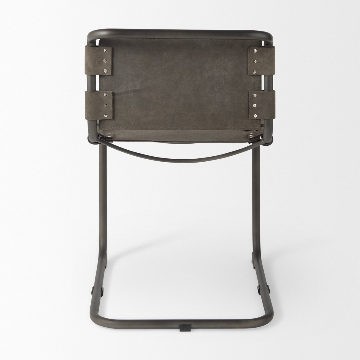 Berbick Open Back Dining Side Chair | Gray Suede with Iron, Dining Chair by Mercana, 20.5" length x 24" width x 33" height View 5