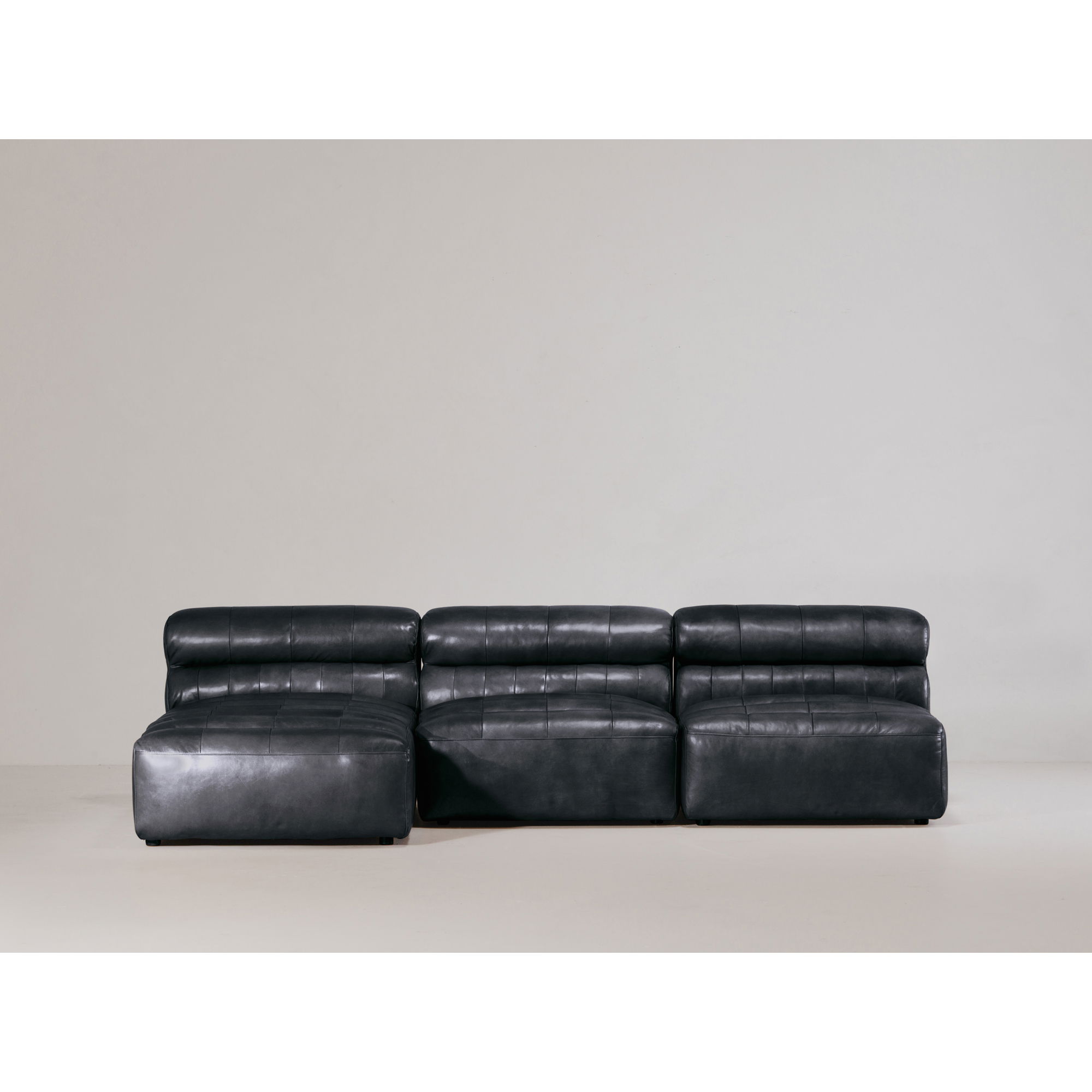 Ramsay Leather Slipper Chair Black large image 