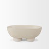 Tyren Cream Glazed Decorative Oblong Ceramic Bowl, Decorative Bowl by Mercana, 12.01" length x 7.68" width x 4.92" height thumbnail 4