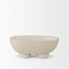 Tyren Cream Glazed Decorative Oblong Ceramic Bowl, Decorative Bowl by Mercana, 12.01" length x 7.68" width x 4.92" height thumbnail 5