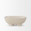 Tyren Cream Glazed Decorative Oblong Ceramic Bowl, Decorative Bowl by Mercana, 12.01" length x 7.68" width x 4.92" height thumbnail 6