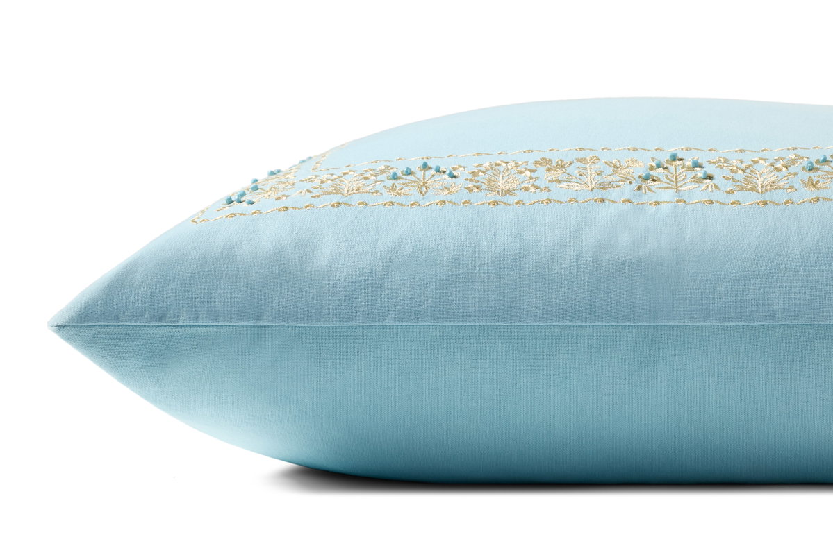 Rifle Paper Co. x Loloi Estee Border Pillow, Decorative Pillow, 22" length x 22" width View 2