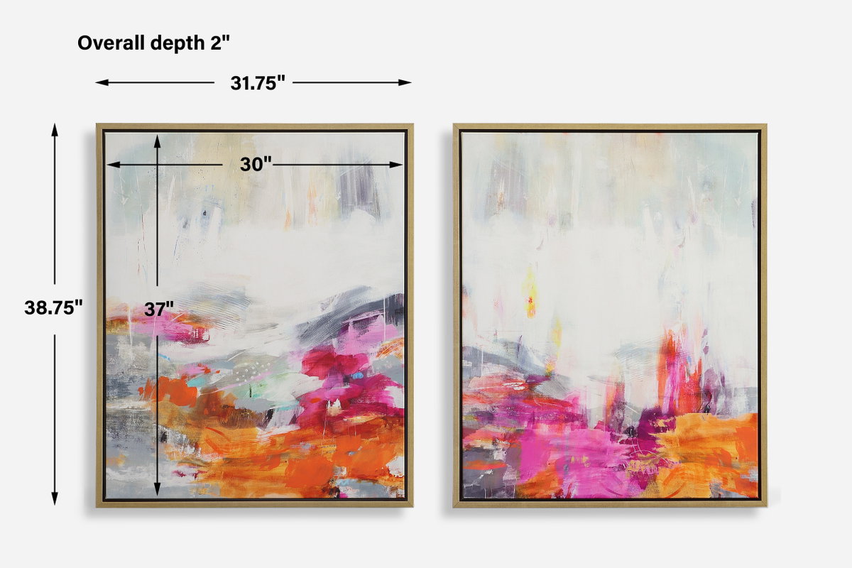 Color Theory Framed Abstract Art Set/2, by Uttermost, 31.75" width x 38.75" height x 2" depth View 3