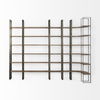 Taunton 80L x 10.5W x 90H Medium Brown Wood with Antique Nickel Metal Frame 6 Tier Shelving Unit thumbnail 6