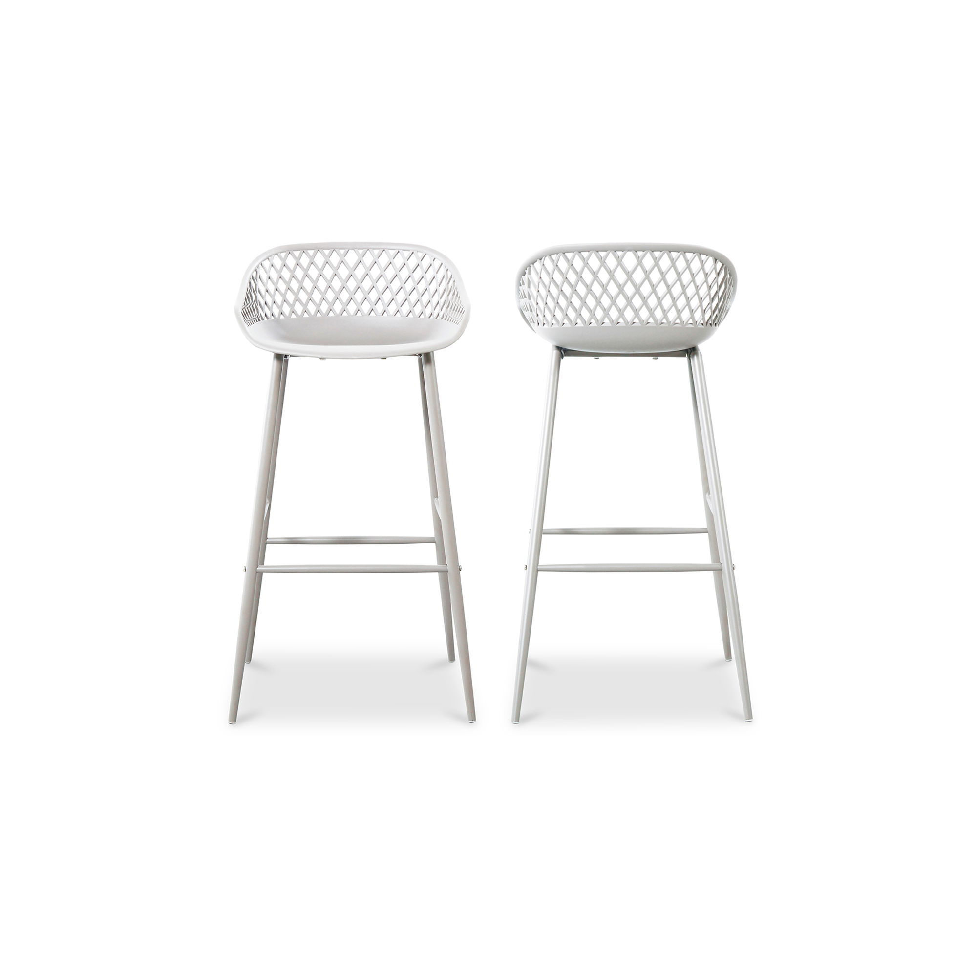 Piazza Outdoor Barstool White - Set Of Two, Outdoor Chair by Moe's Home, 1'7.29" width x 3'1.2" height x 1'7.68" depth View 3