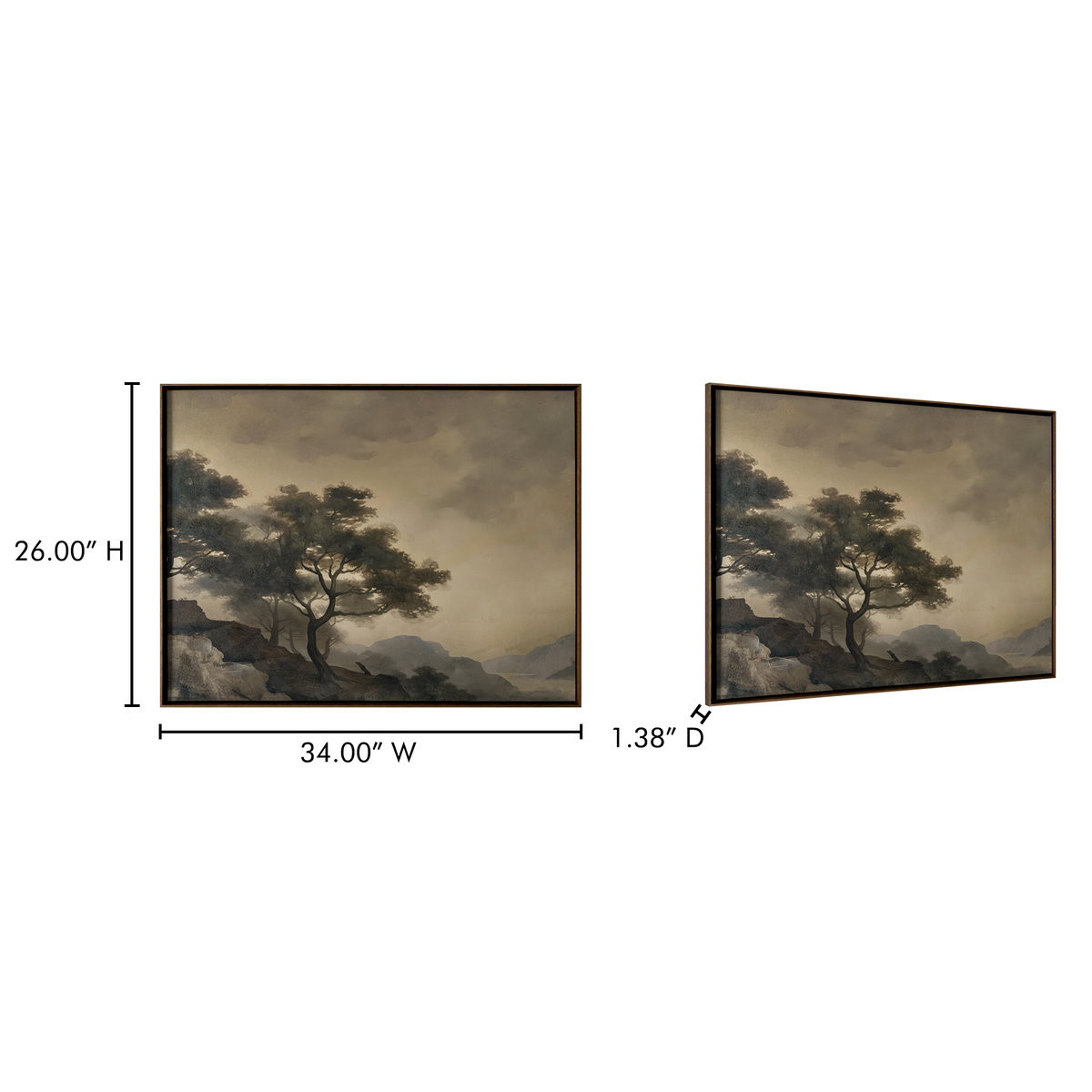 Reverie Framed Painting, by Moe's Home, 34" width x 26" height x 1.38" depth View 6