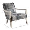 Watercolor Gray Chenille Accent Chair thumbnail 2