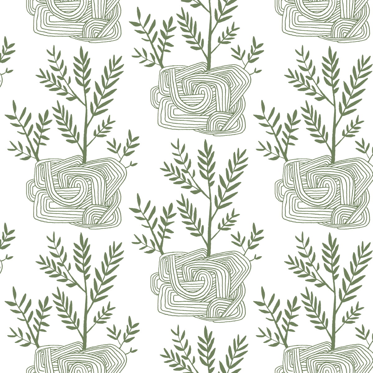 Seedlings Green Peel & Stick Wallpaper, by York Wall, 20' length x 1'8.5" width x 0.02" depth