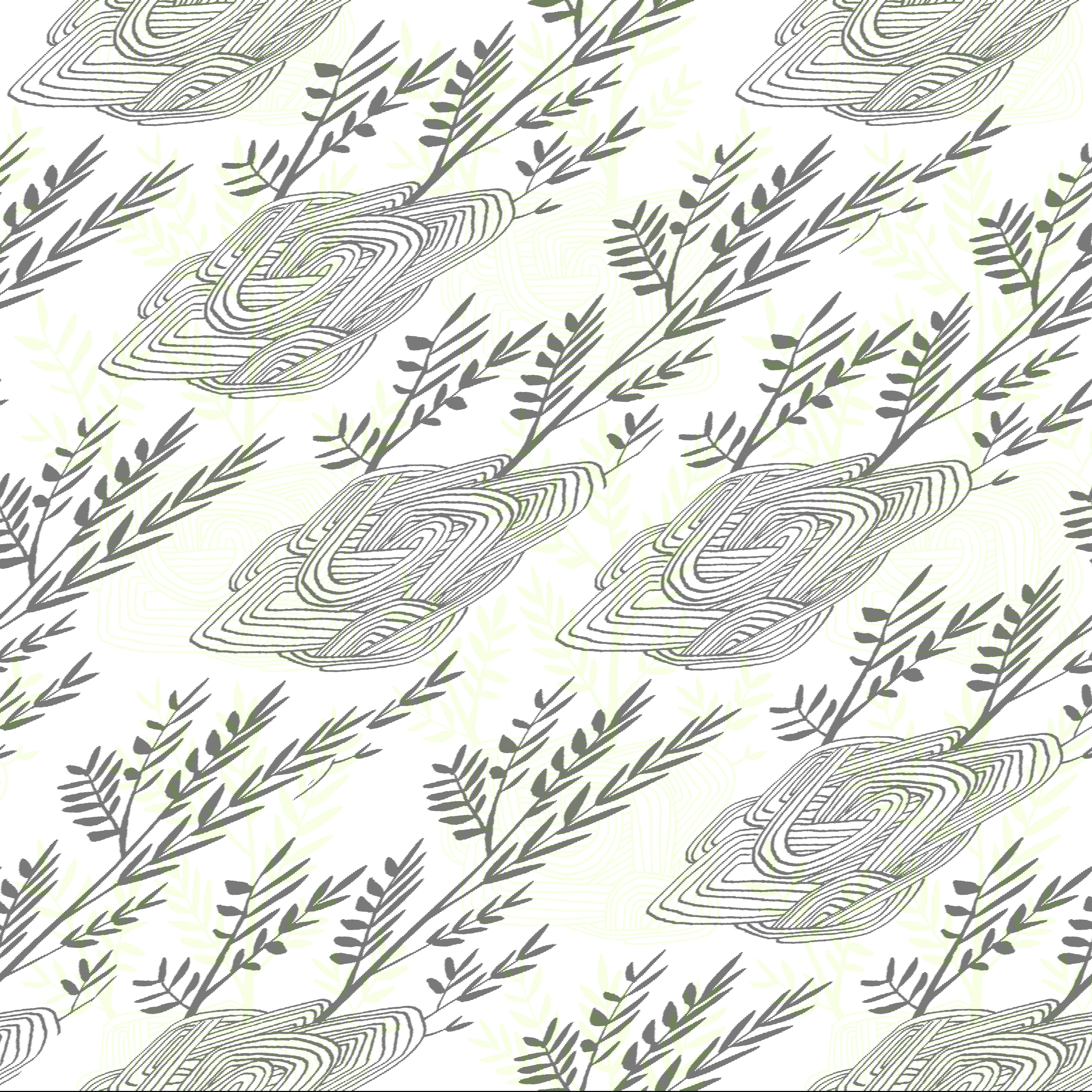 Seedlings Green Peel & Stick Wallpaper large image 