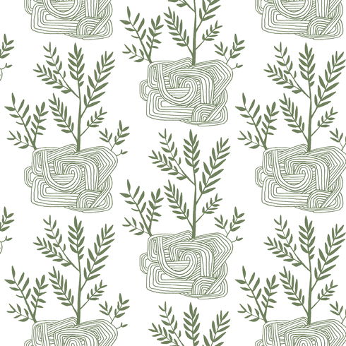 Seedlings Green Peel & Stick Wallpaper