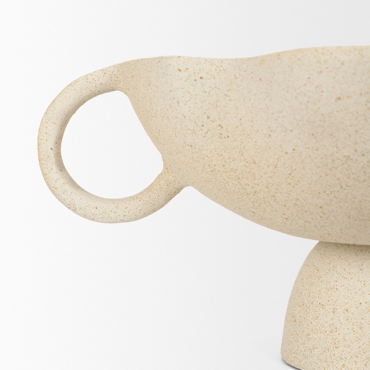 Radka Beige Textured Small Metal Decorative Bowl, by Mercana, 15.55" length x 11.22" width x 6.75" height View 9