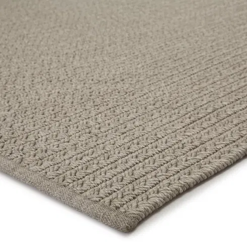 Iver Indoor/ Outdoor Solid Light Gray Area Rug
