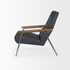 Grosjean Black Leather with Black Metal Frame Accent Chair thumbnail 4
