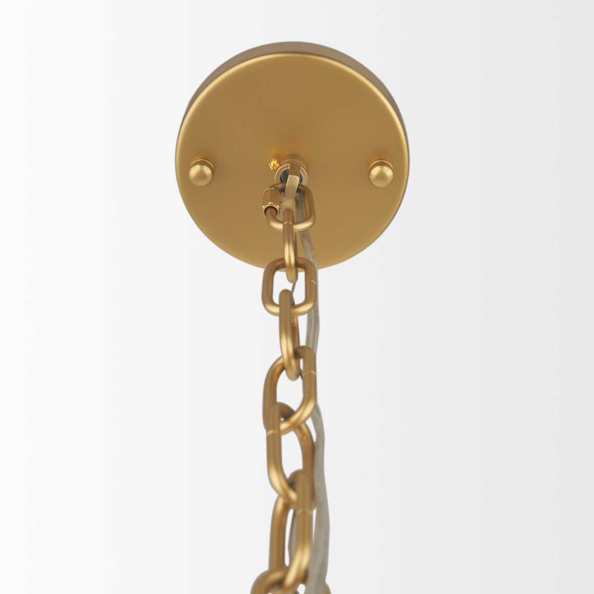 Barbara Brushed Gold Metal with Frosted Glass Globes 11-Light Chandelier, by Mercana, 31.5" length x 31.5" width x 31.5" height View 6