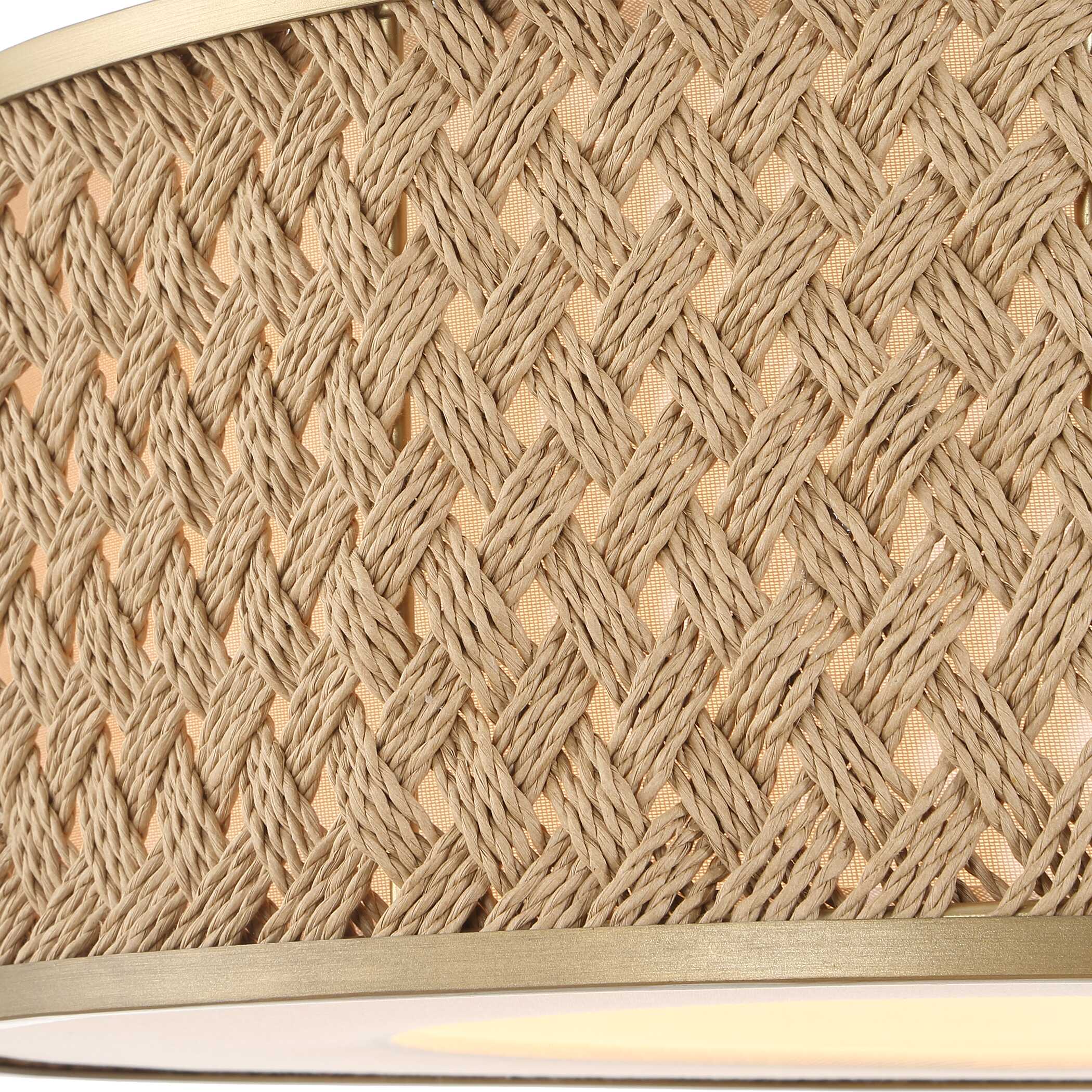 Pinchot 4 Light Rattan Drum Pendant, Ceiling Light by Uttermost, 22.25" width x 8.5" height x 22.25" diameter View 8