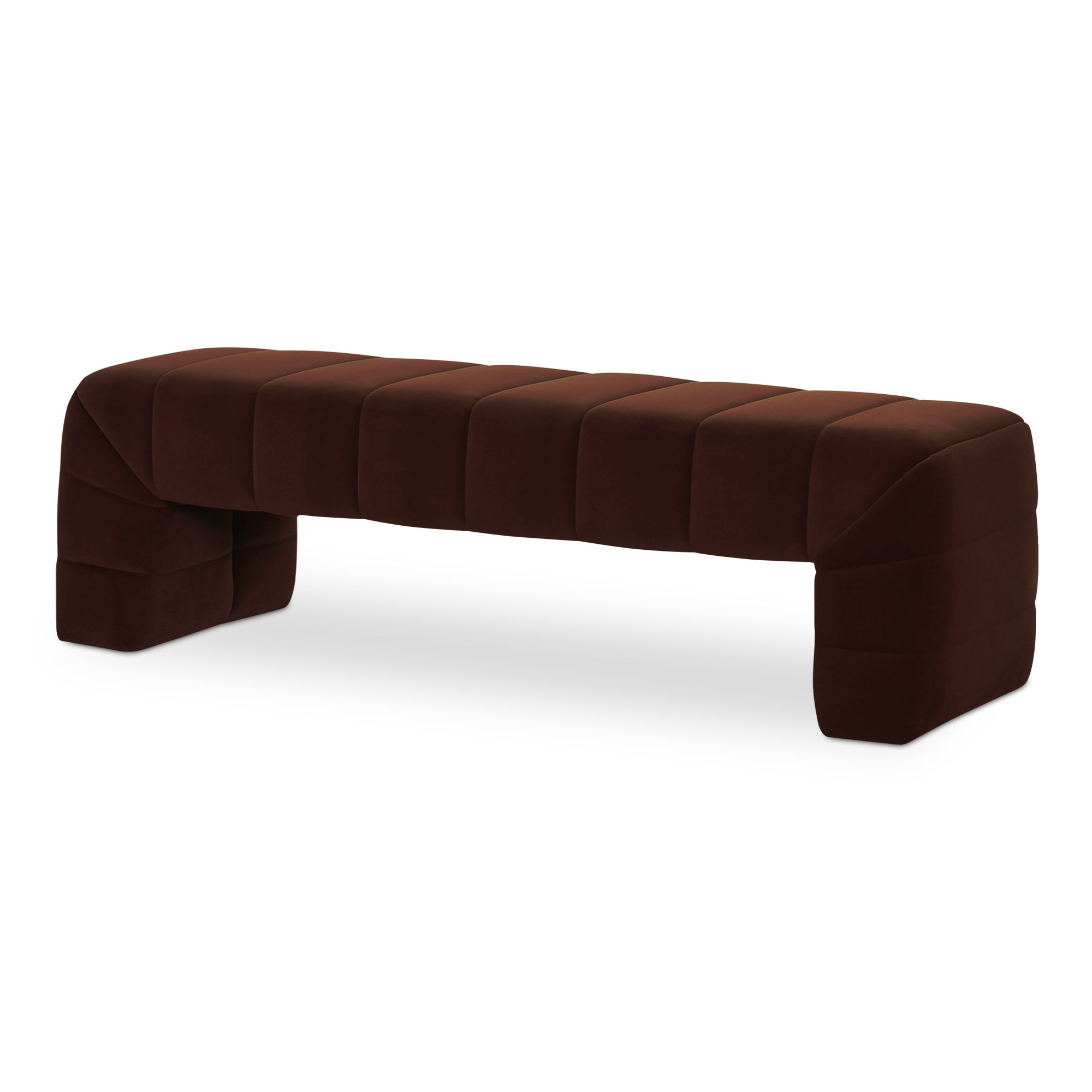 Verity Bench Warm Brown, Benche by Moe's Home, 60" width x 18" height x 20" depth View 2