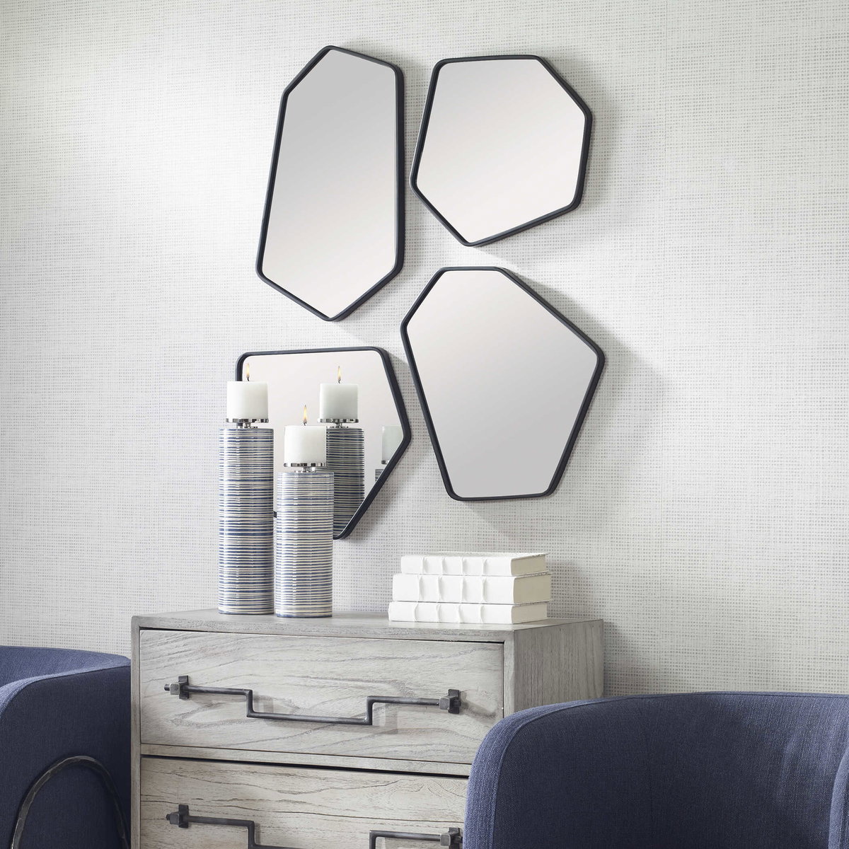 Linneah Black Mirrors Set/4, by Uttermost, 12.12" width x 20.12" height x 1" depth View 4
