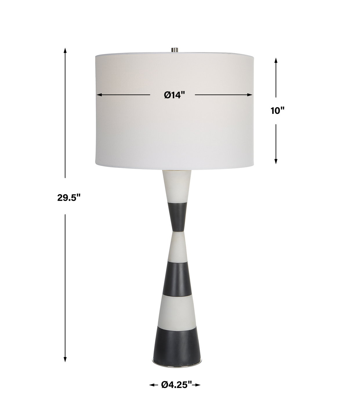 Bandeau Banded Stone Table Lamp, by Uttermost, 14" width x 29.5" height x 14" depth View 3