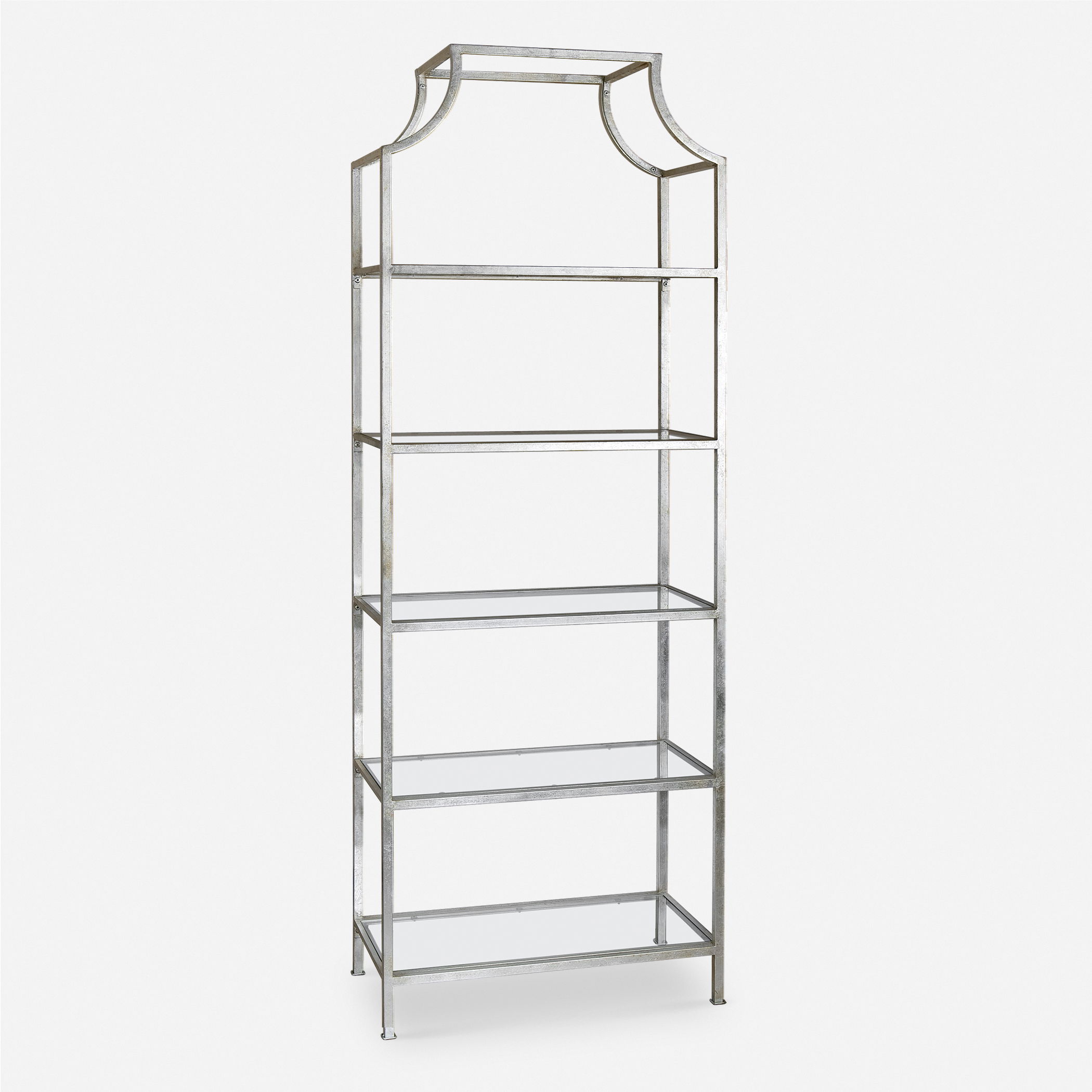 Aurelie Silver Etagere, Furniture by Uttermost, 30" width x 83.87" height x 15.35" depth View 1