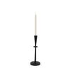 Qwin Matte Black Cast Aluminum Medium Candle Holder, Candles & Candle Holder by Mercana, 4.5" length x 4.5" width x 13" height thumbnail 1