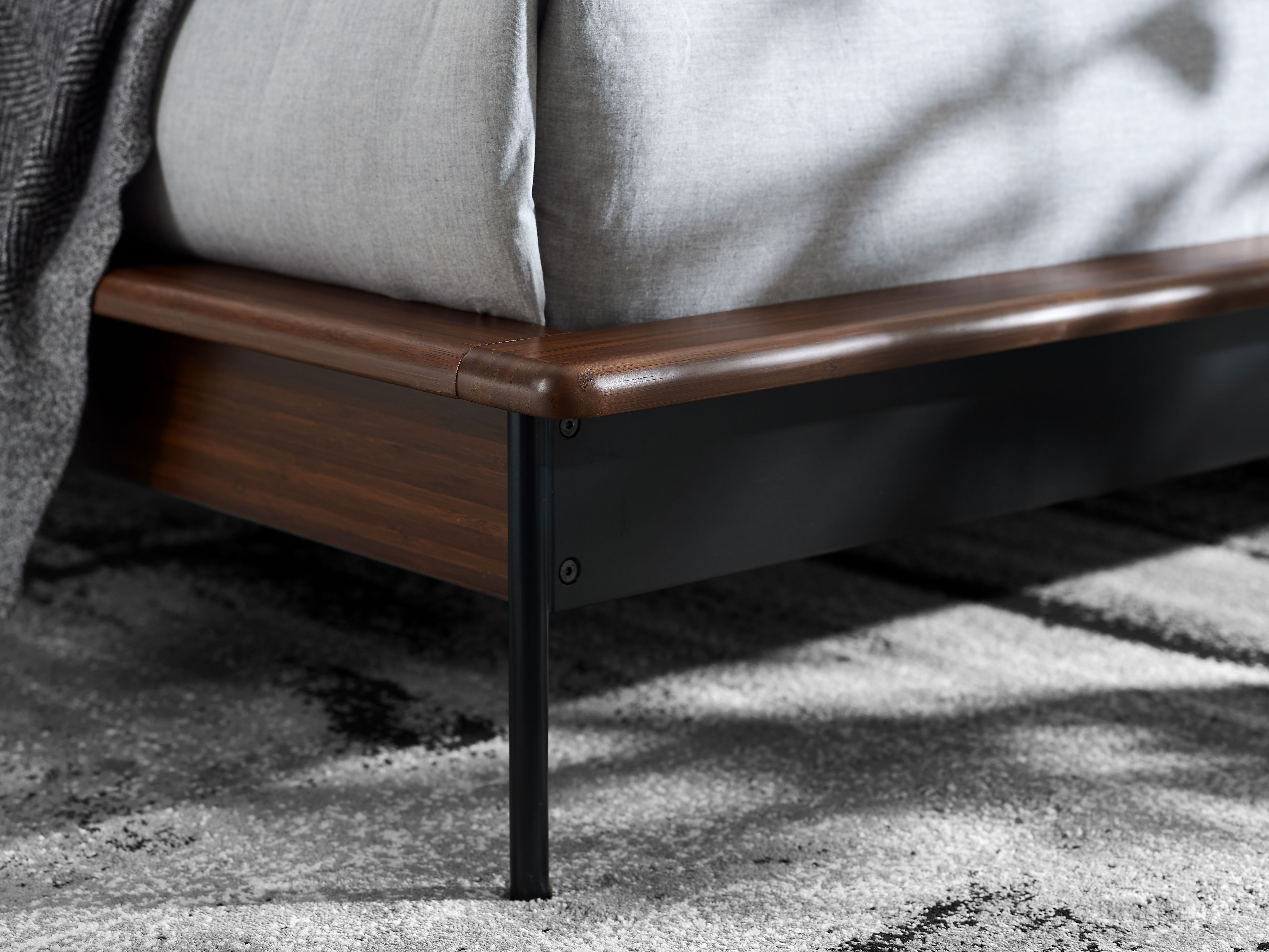 Park Avenue Queen Platform Bed with Fabric, Ruby, by Greenington, 92" length x 69.5" width x 36" height View 8