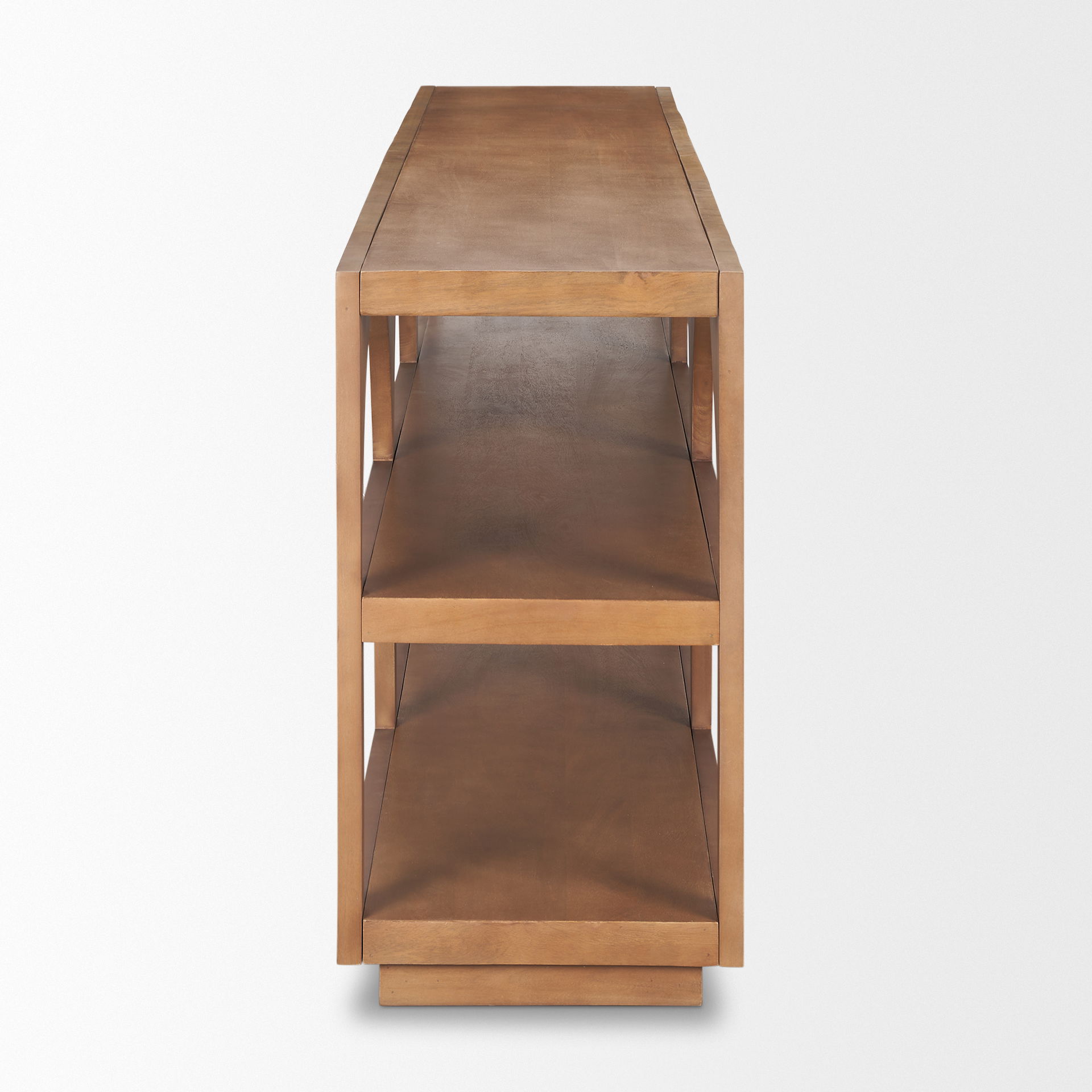Bela Large Arched Console Table Medium Brown Wood large image 