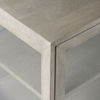 Arelius 36L x 18W x 32H Gray Wood, Black Metal Base with 2 Glass Doors Accent Cabinet thumbnail 6