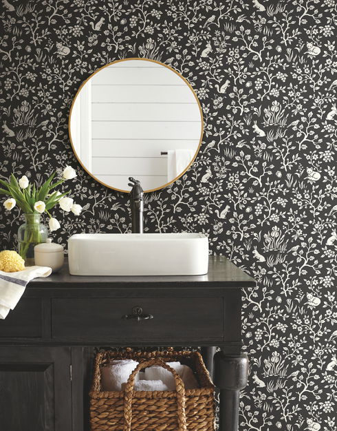 Fox & Fare Black Wallpaper