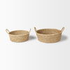 Ayanna Set of 2 Deep Nesting Seagrass Baskets with Handles, Bins & Basket by Mercana, 18.5" length x 18.5" width x 5.91" height thumbnail 3