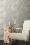 Leaf Concerto Grey Wallpaper, by York Wall, 27' length x 2'3" width x 0.02" depth thumbnail 2