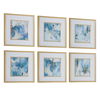 Fresh Start Blue Abstract Prints Set/6, Painting by Uttermost, 19.25" width x 19.25" height x 1.8" depth thumbnail 5