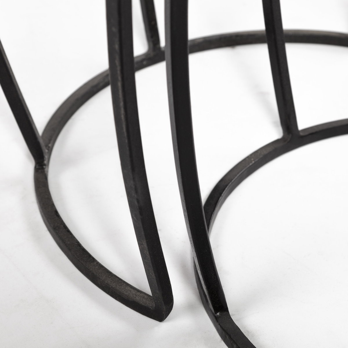 Clapp IV (Set of 2) 20L x 20W Brown Round Wood Top with Black Iron Frame Nesting Accent Tables, Side & End Table by Mercana, 20" length x 20" width x 26" height View 13