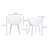 Piazza Outdoor Chair White - Set Of Two, Dining Chair by Moe's Home, 23.5" width x 31.5" height x 22.5" depth thumbnail 4