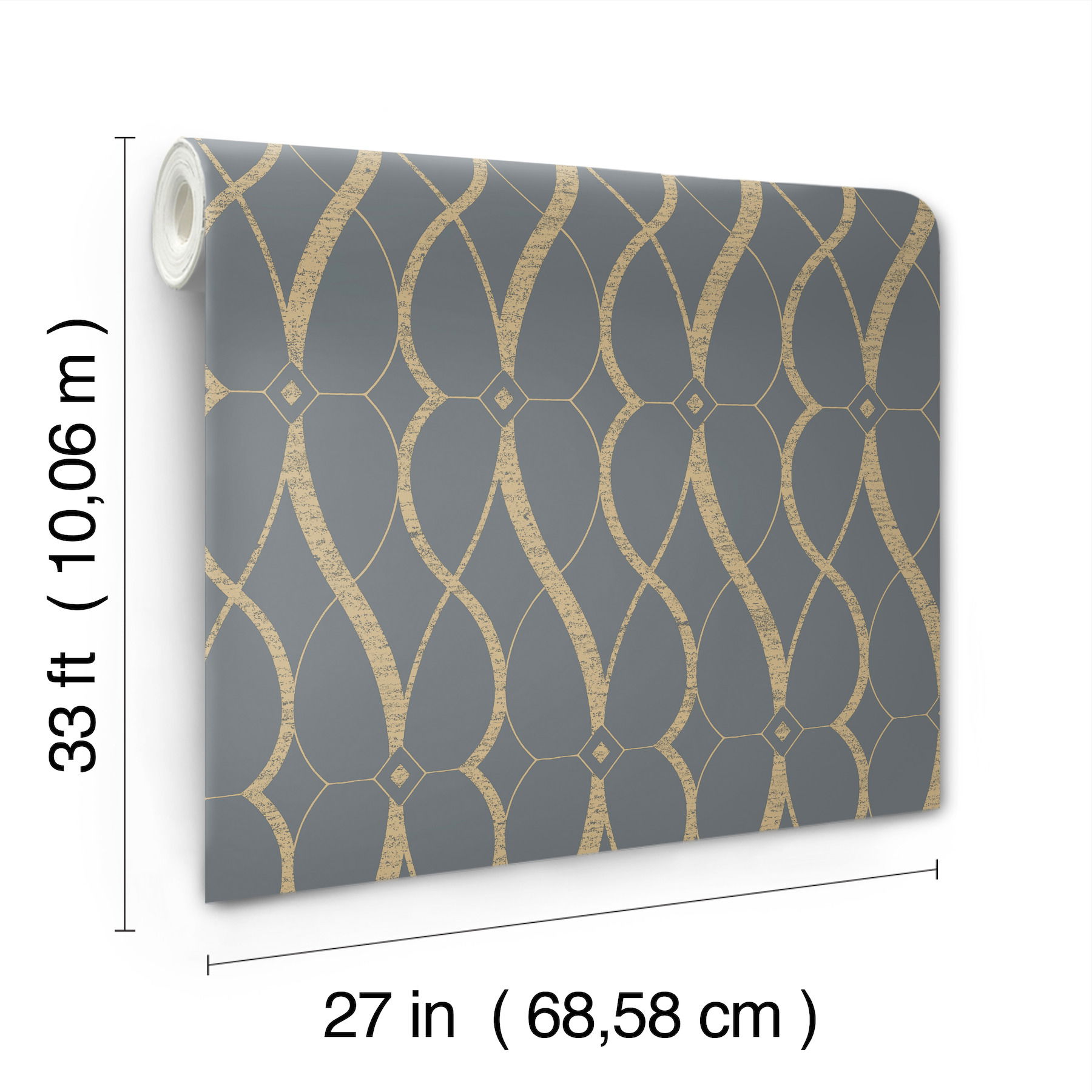 Graceful Geo Smoke & Gold Wallpaper large image 