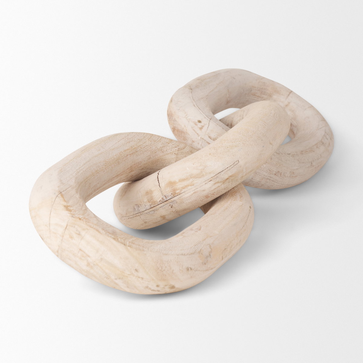 Tayla Large Blonde Wood Chain Link, Decorative Object by Mercana, 9.5" length x 2" width x 21" height View 5