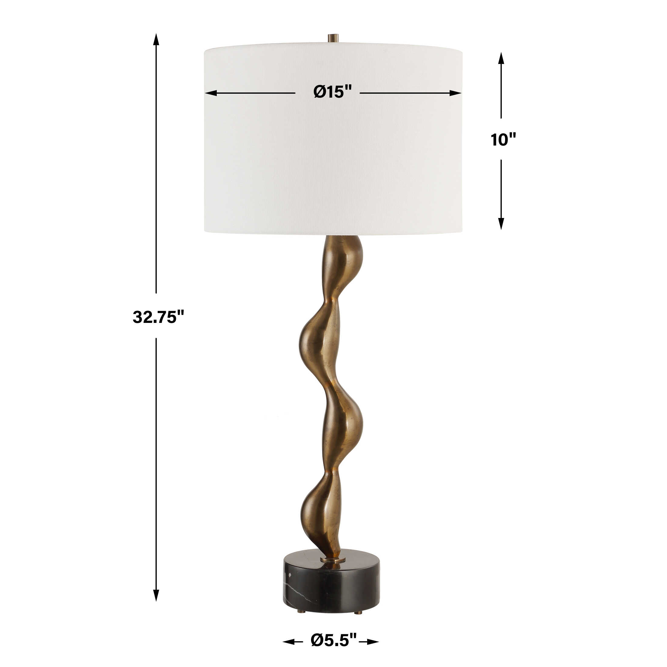 Remolino Bronze Table Lamp, by Uttermost, 15" width x 32.75" height x 15" depth View 3