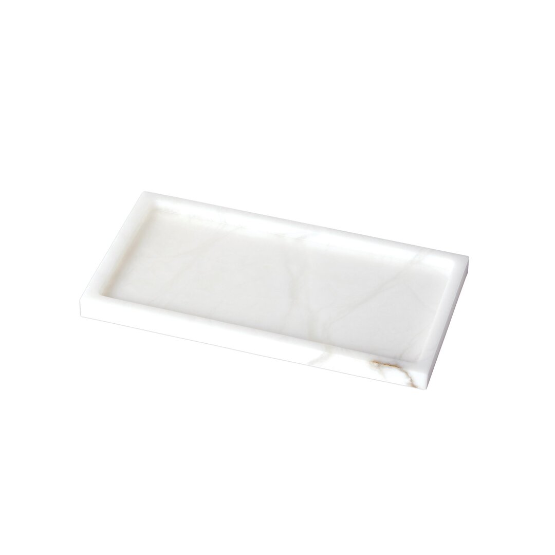 Alabaster Rectangular Plateau, Bath Accessorie by Studio A Home, 9.25" width x 0.5" height x 5" depth View 1