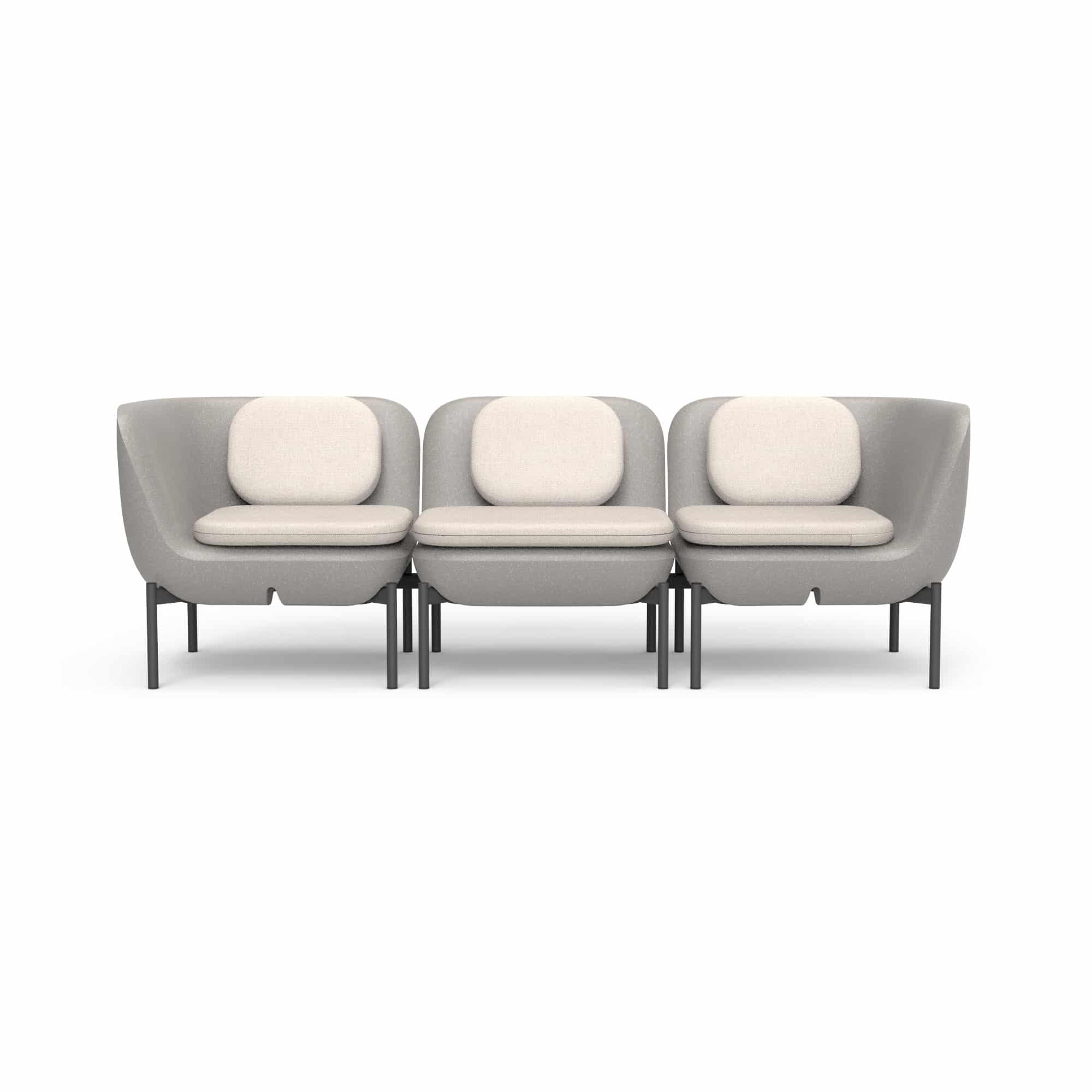 Inou Elements Modular Three-seater Sofa, Outdoor Furniture by Crescent Garden, 6'9.3" width x 2'2.4" height x 2'3.8" depth View 1