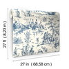 Seasons Toile Navy Wallpaper, by York Wall, 27' length x 2'3" width x 0.02" depth thumbnail 4