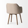 Ronald II Cream Fabric Wrap Brown Wooden Base Dining Chair thumbnail 4