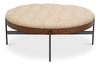 Corbet Cocktail Ottoman  Cappucino White, by Sarreid, 3'3" length x 3'3" width x 1'4" height thumbnail 3
