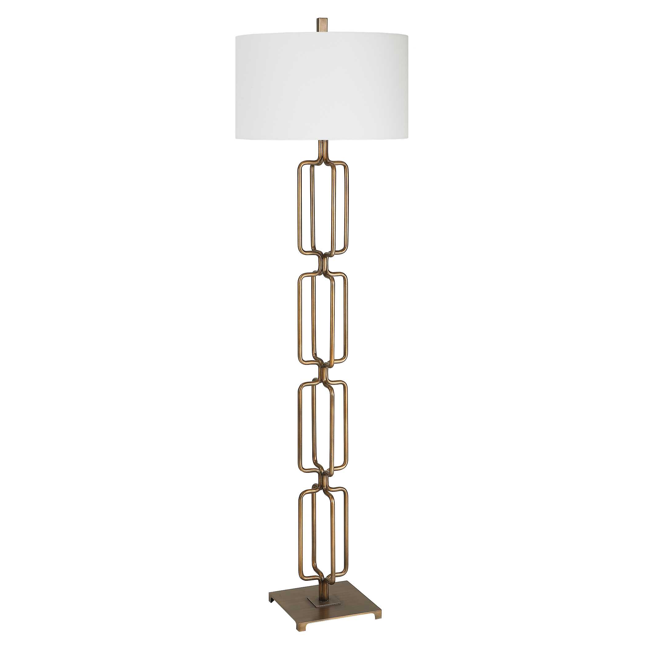 Link Brushed Gold Floor Lamp, by Uttermost, 19" width x 67" height x 19" depth View 6