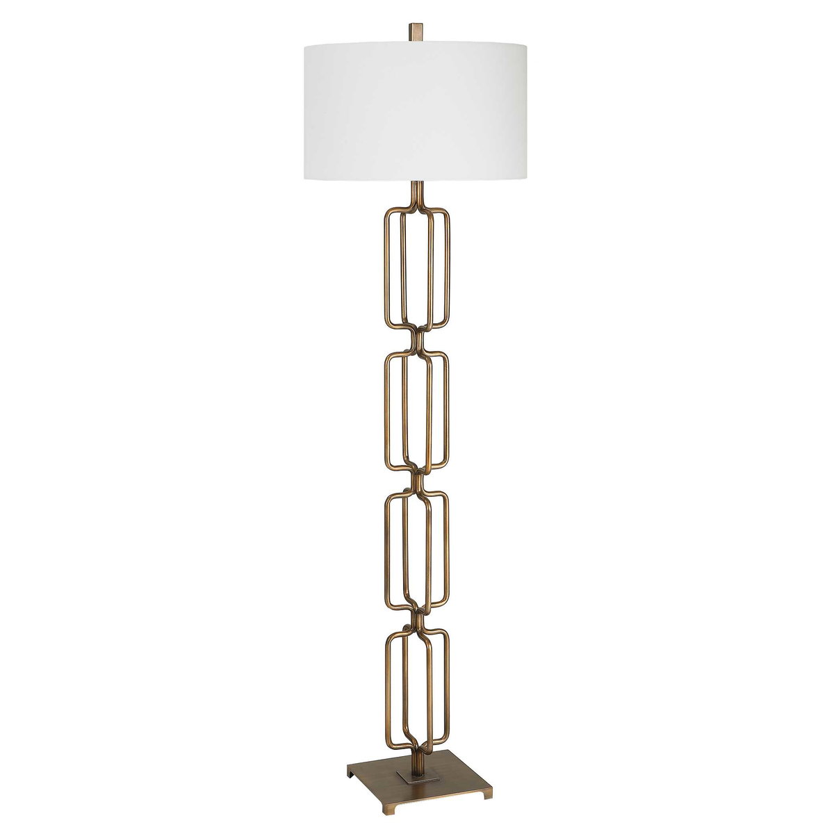 Link Brushed Gold Floor Lamp, by Uttermost, 19" width x 67" height x 19" depth View 6