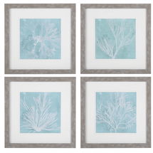 Online Designer Bathroom Seaweed On Aqua Framed Prints S/4