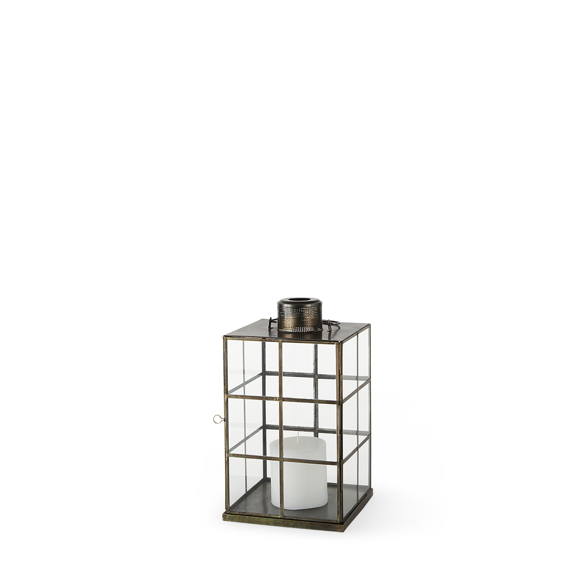 Grimwig (Small) 8L x 8W x 15H LANTERN with SHEET BASE WITHOUT BEVEL, Lighting by Mercana, 8.27" length x 8.27" width x 14.57" height View 1