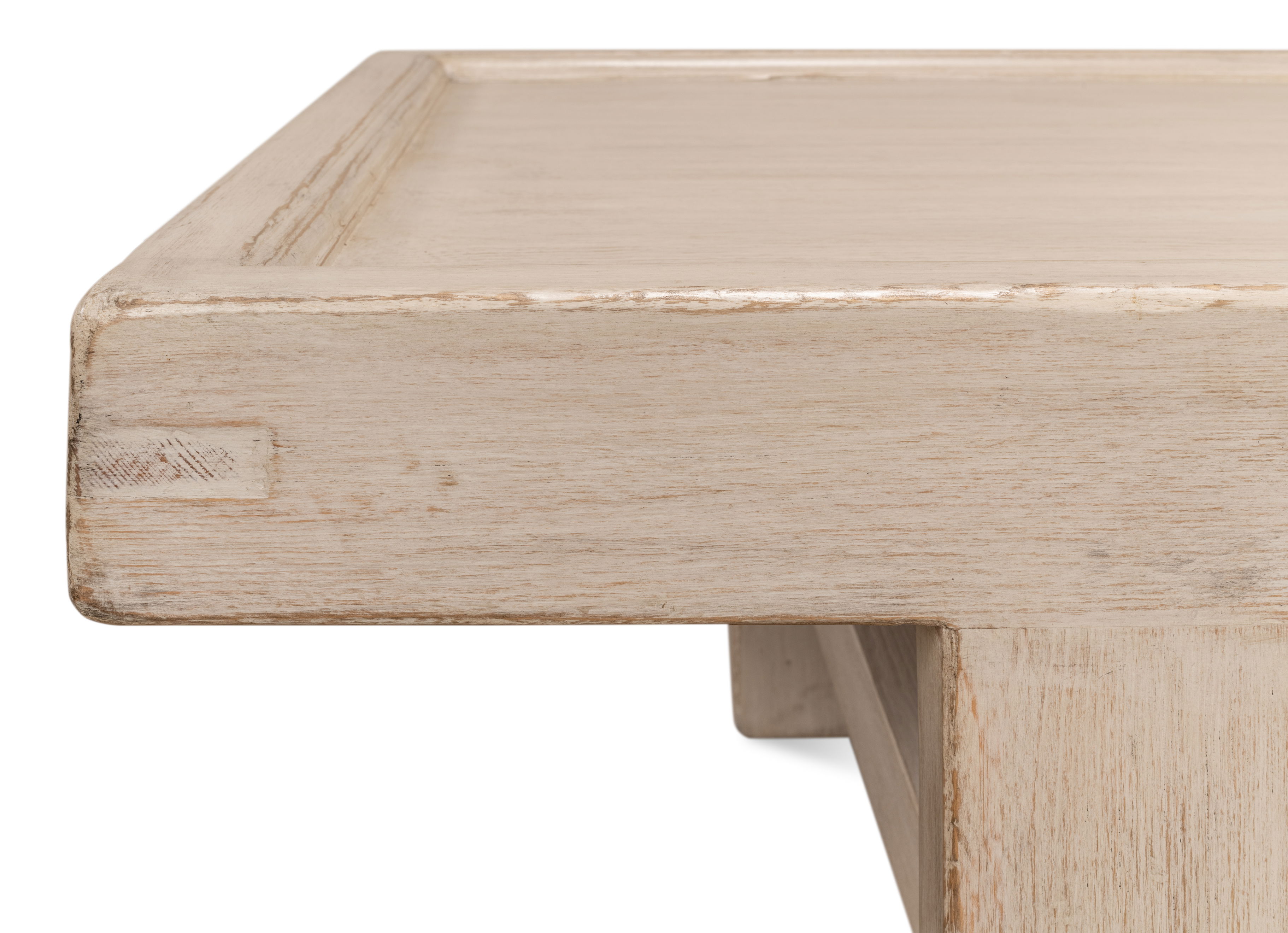 Large Wood Panel Coffee Tbl, French Grey, Coffee Table by Sarreid, 80" length x 37" width x 19" height View 7